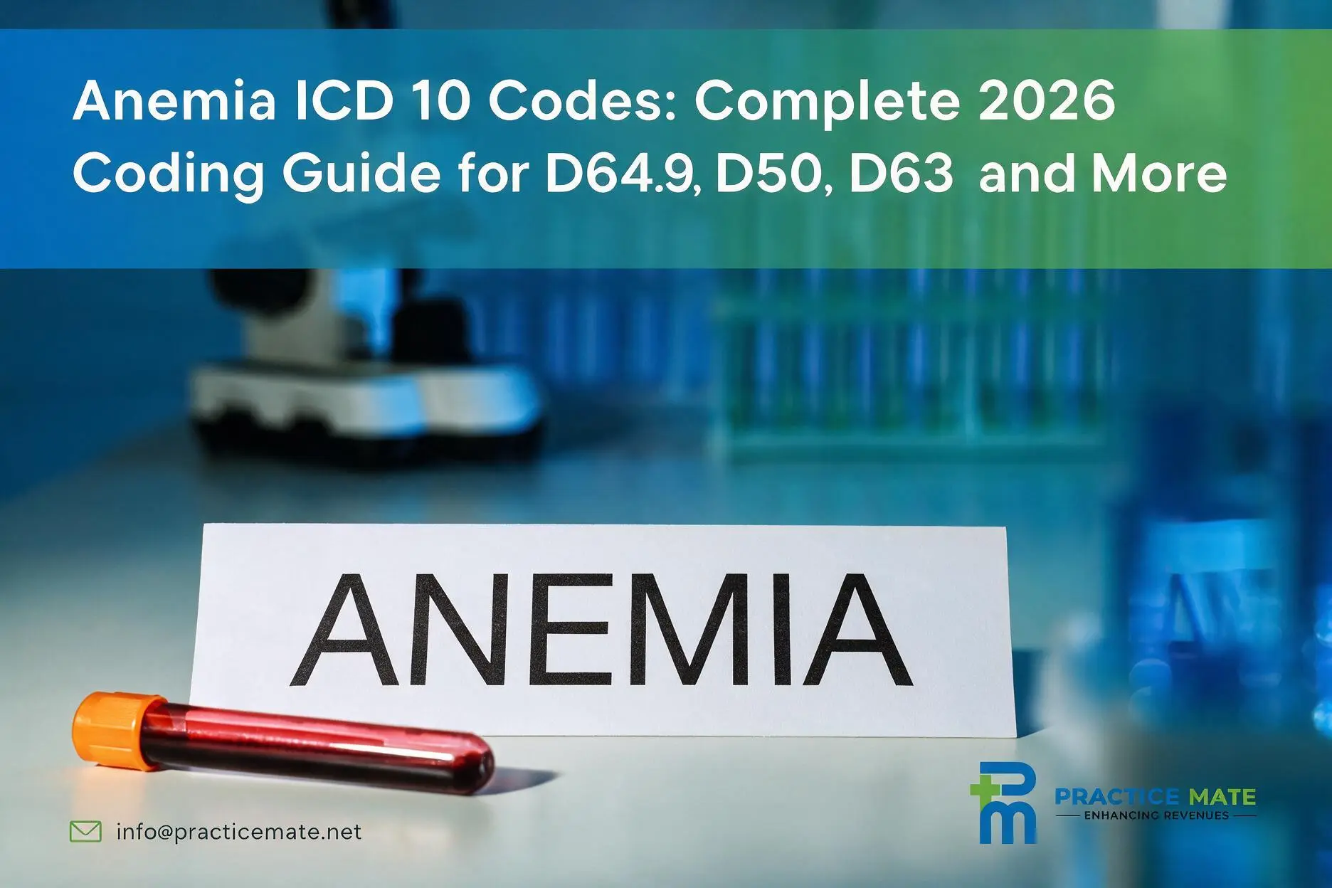 2026 anemia ICD-10 codes including D64.9, D50, D62 and D63
